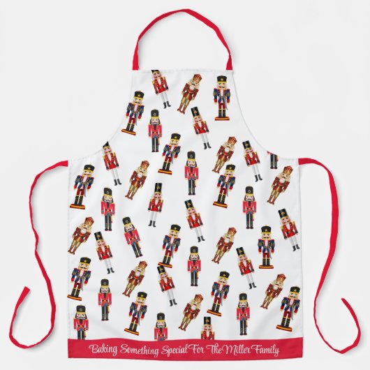くるみ割りクリスマスギフト追加の名前と文字 エプロン (正面)