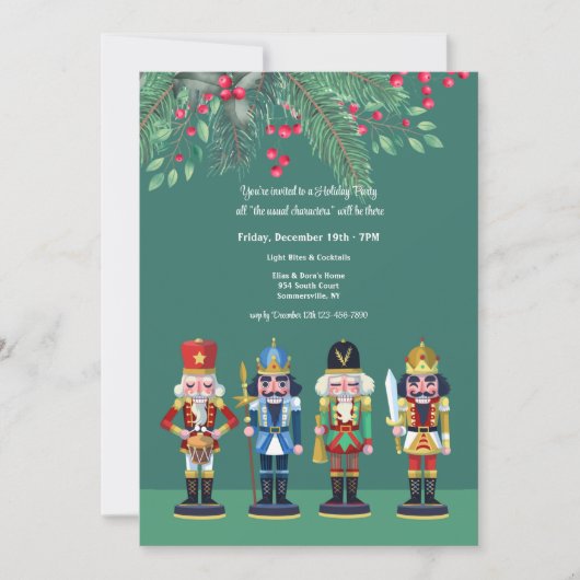 くるみ割りクリスマスグリーティングカード 招待状 (正面)