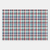 くるみ割りクリスマスグリーン&プレイド ラッピングペーパーシート (正面3)