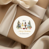 くるみ割りクリスマスステッカー ラウンドシール