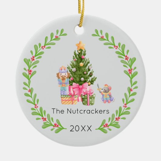 くるみ割りクリスマスツリーの写真 セラミックオーナメント (正面)