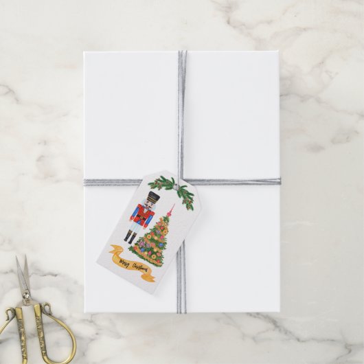 くるみ割りクリスマスツリーギフトラベル ギフトタグ (より糸付き)