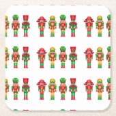 くるみ割りクリスマスデコレーション スクエアペーパーコースター (正面)