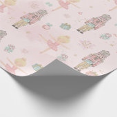くるみ割りクリスマスバレエのデカップピンク ラッピングペーパー (角)