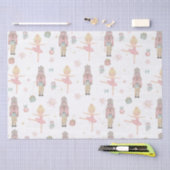 くるみ割りクリスマスバレエのデカップピンク 薄葉紙 (クラフト)