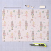 くるみ割りクリスマスバレエのデカップピンク 薄葉紙 (クラフト)