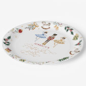 くるみ割りクリスマスバレリーナ子供の誕生日パーティー ペーパープレート (アングル)