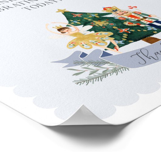 くるみ割りクリスマスバースデーパーティーの好意サイン ポスター (角)