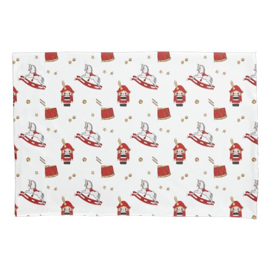 くるみ割りクリスマスパターン 枕カバー (正面)