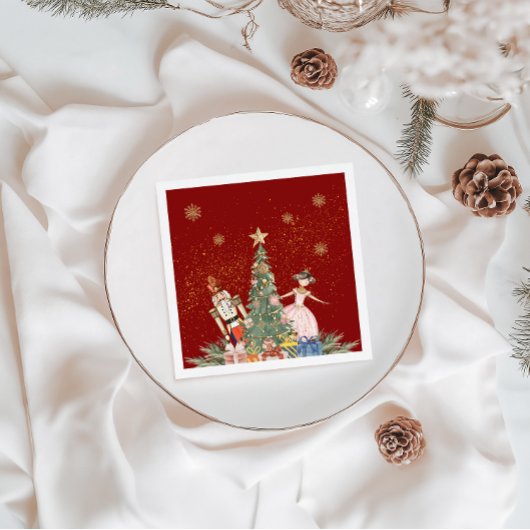 くるみ割りクリスマスパーティー赤ちゃんシャワー スタンダードカクテルナプキン