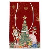 くるみ割りクリスマスパーティー赤ちゃんシャワー ミディアムペーパーバッグ (正面)