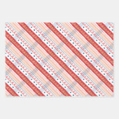 くるみ割りクリスマスファミリーフォトプレイドストライプ ラッピングペーパーシート (正面2)