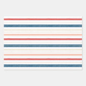 くるみ割りクリスマスファミリーフォトプレイドストライプ ラッピングペーパーシート (正面)