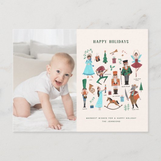 くるみ割りクリスマスフォトホリデーカード シーズンポストカード (正面)