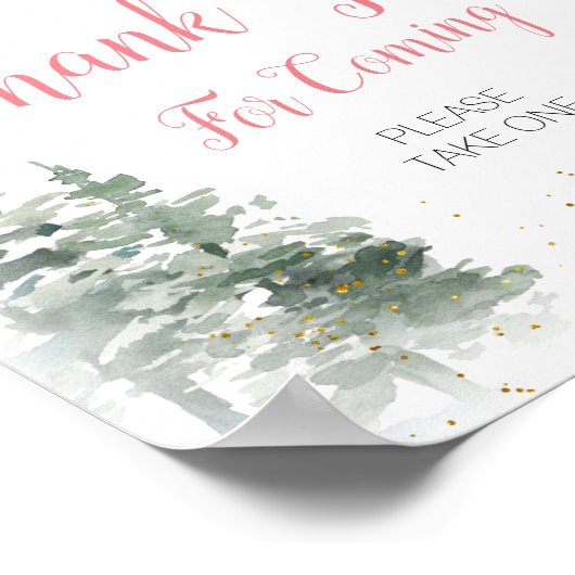 くるみ割りクリスマスブライダルシャワーありがとうサイン ポスター (角)