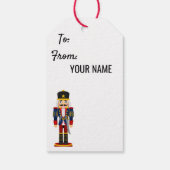 くるみ割りクリスマスブラックグリーンプレイドパーソナライズ ギフトタグ (裏面)