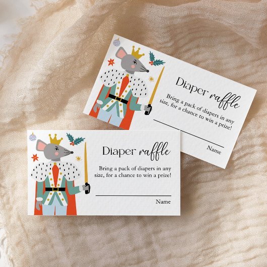 くるみ割りクリスマスベビーシャワーオムツラッフル エンクロージャーカード