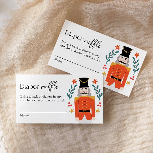 くるみ割りクリスマスベビーシャワーオムツラッフル エンクロージャーカード