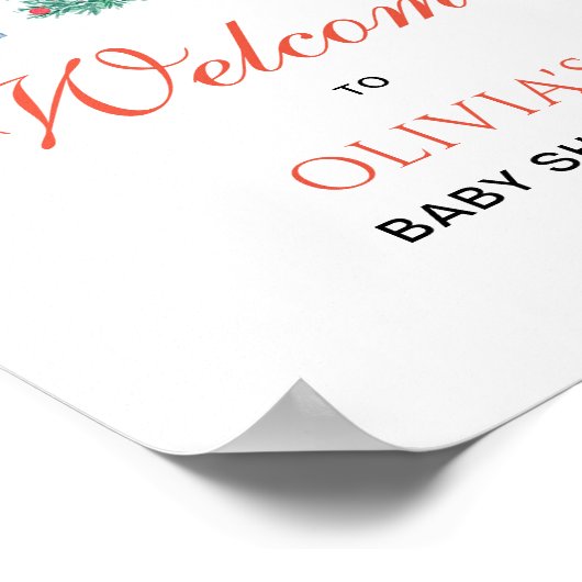 くるみ割りクリスマスベビーシャワー歓迎サイン ポスター (角)