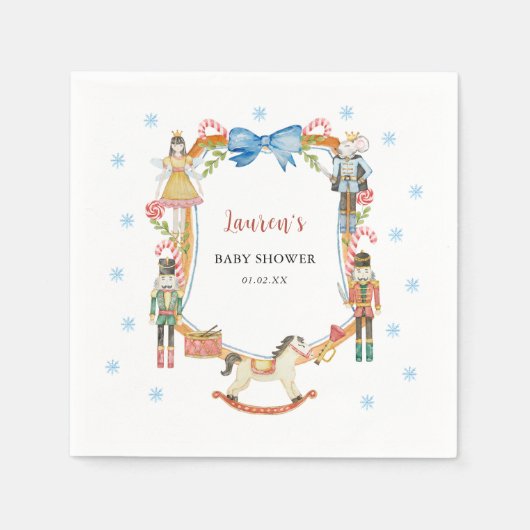 くるみ割りクリスマスベビーシャワー スタンダードカクテルナプキン (正面)