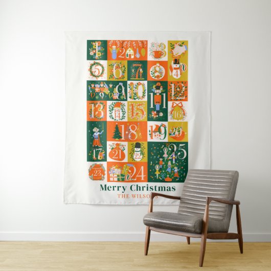 くるみ割りクリスマスホリデーアドベンチャーカレンダー タペストリー (インサイチュ)
