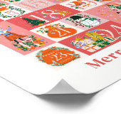 くるみ割りクリスマスホリデーピンクのアドベントカレンダー ポスター (角)