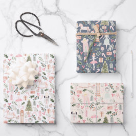 くるみ割りクリスマスホリデー ラッピングペーパーシート