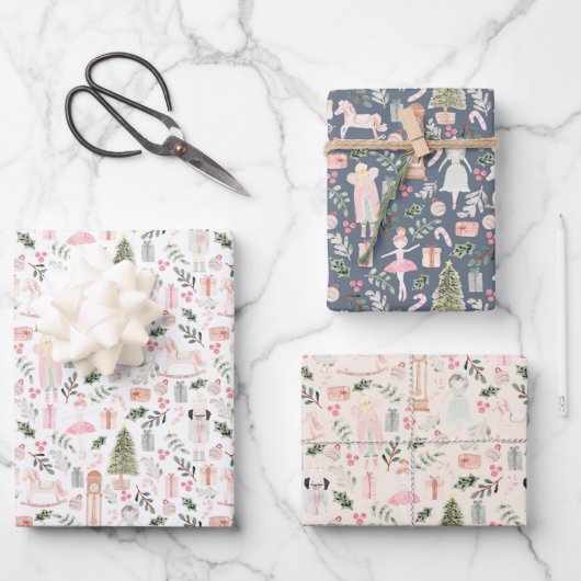 くるみ割りクリスマスホリデー ラッピングペーパーシート (正面)