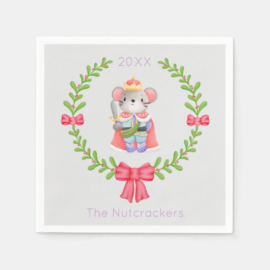 くるみ割りクリスマスマウスキング スタンダードカクテルナプキン (正面)