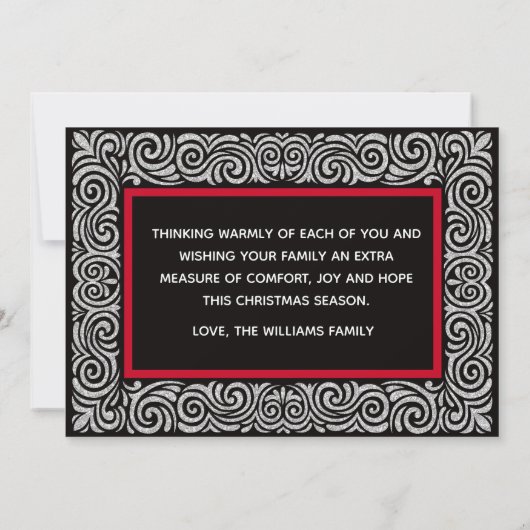 くるみ割りクリスマスレッドブラックエレガント写真 カード (裏面)