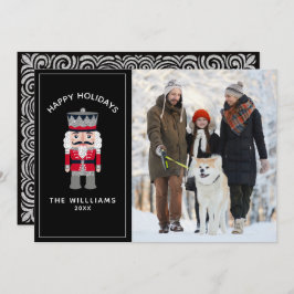 くるみ割りクリスマスレッドブラックエレガント写真 カード