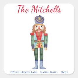 くるみ割りクリスマス差出人住所ラベル スクエアシール