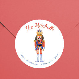 くるみ割りクリスマス差出人住所ラベル ラウンドシール