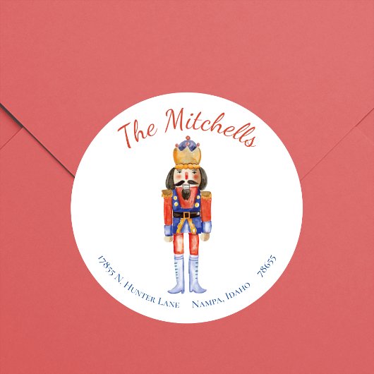 くるみ割りクリスマス差出人住所ラベル ラウンドシール