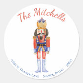 くるみ割りクリスマス差出人住所ラベル ラウンドシール (正面)