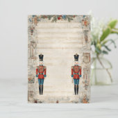 くるみ割りクリスマス招待状テンプレート｜ヴィンテージ 招待状 (スタンド正面)