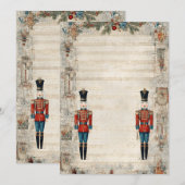 くるみ割りクリスマス招待状テンプレート｜ヴィンテージ 招待状 (正面/裏面)