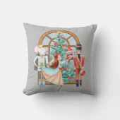 くるみ割りクリスマス装飾用クッション – ライトグレー クッション (正面)