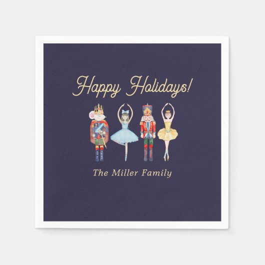 くるみ割りクリスマス スタンダードカクテルナプキン (正面)