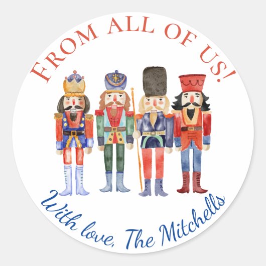 くるみ割りクリスマス ラウンド ギフト タグ (正面)