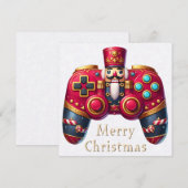 くるみ割りゲームコントローラのクリスマスイーティングカード (正面/裏面)