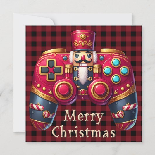 くるみ割りゲームコントローラー クリスマス グリーティングカード (正面)