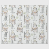 くるみ割りシャドーの輪郭スノーフレーク白 ラッピングペーパー (フラット)