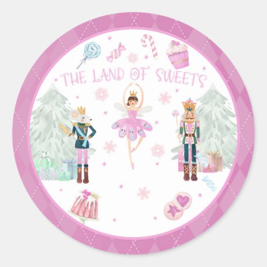 くるみ割りステッカー – スイーツの国 ラウンドシール (正面)