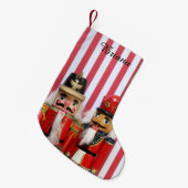 くるみ割りストライプ器 スモールクリスマスストッキング (正面 (吊り時))