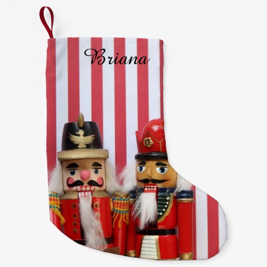 くるみ割りストライプ器 スモールクリスマスストッキング (正面)