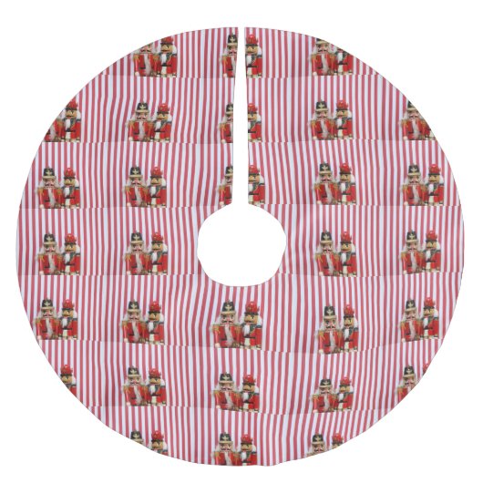 くるみ割りストライプ器 ブラッシュドポリエステルツリースカート (正面)