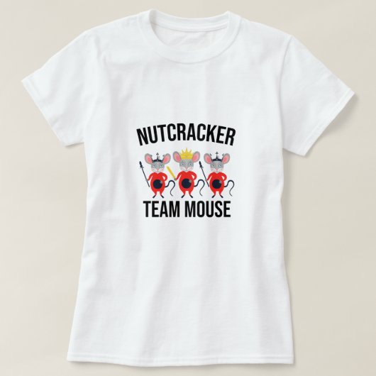 くるみ割りチームマウス、クリスマスくるみ割り Tシャツ (デザイン正面)