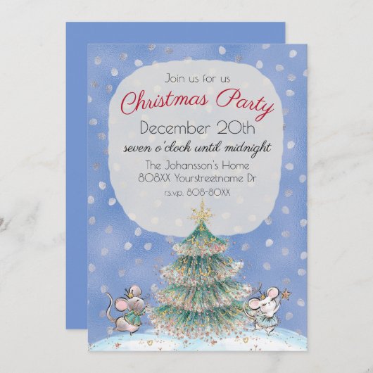 くるみ割りテーマクリスマスパーティー 招待状 (正面/裏面)