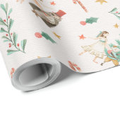 くるみ割りテーマラッピング紙 – ホリデーギフトラップ ラッピングペーパー (ロールコーナー)